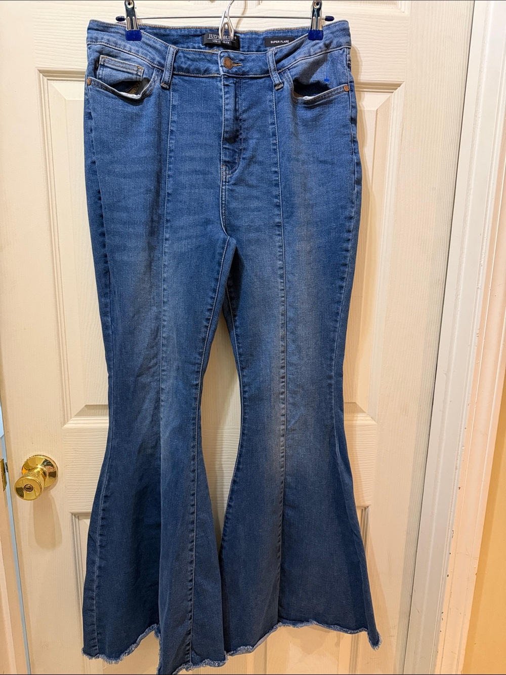 Judy Blue super flare raw hem bell bottom plus size jeans